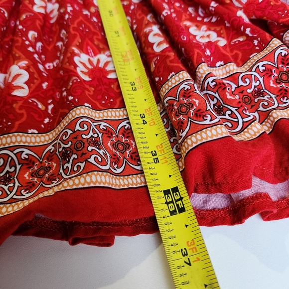 Zesica Wrap Dress Women Red White Floral Flutter Sleeve Rayon V-Neck Sz M - Picture 11 of 12